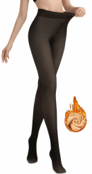 BTkviseQat Thermostrumpfhosen für damen,Strumpfhosen Damen Winter,Gefütterte Strumpfhose,Gefälschte Durchscheinend Plüschstrümpfe Pantyhose Wärmende Fleece Strumpfhose Schwarz Durchsichtig,320g, für -5 ~ 10 ℃ S-M