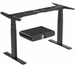DeHong Höhenverstellbarer Schreibtisch Gestell mit 2 Motoren, 3-stufige Tischgestell höhenverstellbar elektrisch, Memory-Steuerung und Softstart/-Stop-Funktion, USB-Ladeanschluss Typ-A/Typ-C Schwarz