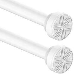 2Stücke Duschvorhangstange Vorhangstange ohne Bohren Edelstahl Duschvorhang Stangen Verstellbar Gardinenstange Klemmstange Duschvorhang für Badewanne Badezimmer, Dusche, Fenster 110-200CM Weiß 110-200CM(2Stücke)