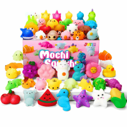 JOYIN Mochi Squishy Spielzeug Set, 100 Pack Mini Mochi Mitgebsel Kindergeburtstag ab 3 Jahre, Kawaii Squishy Mitbringsel Kindergeburtstag, Kleine Geschenke für Kinder, Adventskalender Füllung Kinder farbig 100.0