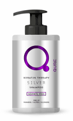Qure Silbershampoo Anti Gelbstich - Ideal für keratin Haarglättung - Professionelle Formel für Blondes, Graues und Weißes Haar - Sulfatfrei 300ml 300 ml (1er Pack)