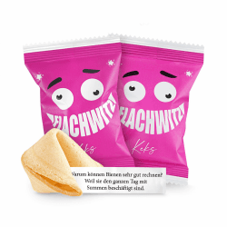 Glückskekse Flachwitze 30er Packung pink | Glückskekse lustige Flachwitze für Kinder und Erwachsene zur Party, Geburtstag, Candybar, Geschenk | Kekse frisch gebacken vegan & made in Germany