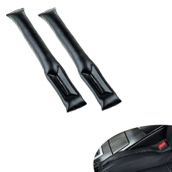 2 Stück Autositz Gap Stopper, Autositz Lückenfüller Lückenkissen, Autositz Gap Plug, PU Leder, Verhindert das Herunterfallen Von Gegenständen, für Die Meisten Modelle von Autos (Schwarz)