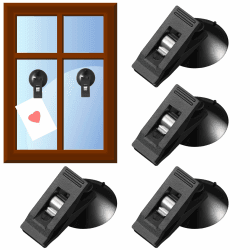 CPYJW 4 Stück Saugnapf Klammer Parkscheinhalter,Saugnapf Haken Schwarz Kunststoff Parkausweis Halter Parkscheinhalter Saugnapf Clip Saugnapf Mit Klammer für Glas, Badezimmer Und Auto
