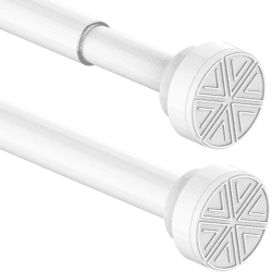 1Stück Gardinenstange ohne Bohren Verstellbar Duschvorhangstange Ausziehbar Teleskopstange Duschvorhang für Dusche, Schrank, Badezimmer, Fenster 50-80CM Neues Design Weiß 50-80CM(1Stück)