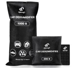 Mocraft Luftentfeuchter für Autos, Auto Entfeuchter mit Antirutschmatte Wiederverwendbar Auto Winter Zubehör Feuchtigkeitskissen Hilft Gegen Beschlagene Scheiben für Auto(1kg+200g)