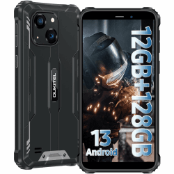 OUKITEL WP32 Android 13 Outdoor Handy 12GB+128GB (1TB Erweiterbar) Rugged Smartphone Ohne Vertrag 5,93 Zoll HD+ baustellenhandy 20MP+5MP Kamera 4G Dual SIM,IP68/NFC/OTG/GPS/Face ID Schwarz