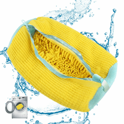 LEWBDF Schuhwaschbeutel Waschmaschine Waschbeutel Schuhe Schuhbeutel Waschmaschine Schuhsack Wiederverwendbar Reißverschluss Plüsch Schuhwaschbeutel für Turnschuhe,Tennisschuhe(Yellow）