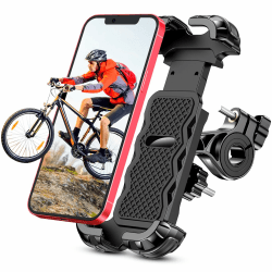 CIRYCASE Handyhalterung Fahrrad, Handyhalterung Motorrad, [Vollschutz] [Sicherheitsschloss] Handyhalter Fahrradlenker 360° Drehbar für 4,7-6,8 Zoll Smartphone, Perfekt für Roller/Rennrad/MTB/Scooter