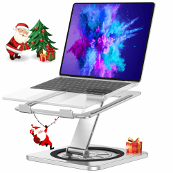 EOIWUY Laptop Ständer mit 360° Drehteller, Verstellbar Laptop Stand, Ergonomischer, Belüfteter, Faltbarer Notebook Ständer Halterung für Teamarbeit, Kompatibel mit MacBook Air/Pro, HP (10-16")