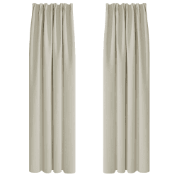 Deconovo verdunkelungsvorhänge thermovorhänge mit Kräuselband gardinen Blickdicht, 290x140cm(HöhexBreite), Hellbeige, 2er Set H290 x B140 cm (2er Pack) Hellbeige