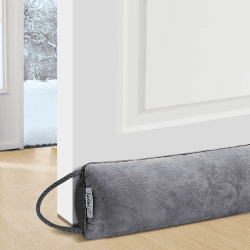 fowong Zugluftstopper für Türen 97x10 cm, Türdichtung zugluftstopper Extra Schwere-Waschbar-Isolierung, Fensterdichtung Luftstopper mit Selbstklebende Klebeband, Kalt Luft Insekt Licht Blockiert,Grau 97x10cm Grau