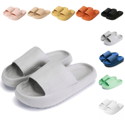 Sumvov Cozyslides Original Damen Schlappen 100% EVA Super Weich Rutschfest Badeschuhe Cozislides Original Hausschuhe Damen 38/39 EU Grau