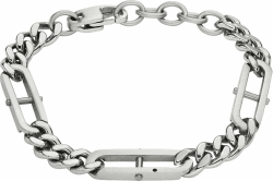 FOSSIL Heritage Herrenarmband aus Edelstahl mit Karabinerverschluss oder Faltschließe Sterling Silber