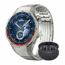 HUAWEI Watch GT 5 Pro 46 mm+Extral FreeBuds 5i Schwarz,Smartwatch,Kunstvolles Design,Sportfunktionen auf Profi-Niveau,Health-Tracking,EKG-Monitoring,bis zu 14 Tage Akkulaufzeit,GPS,iOS&Android,Titan GT 5 PRO + FreeBuds 5i Schwarz 46mm Titanium