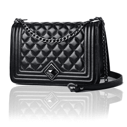 Travistar Damen Umhängetasche Kleine - Kette Schulterriemen Crossbody Bag - Lingge Tasche Schultertasche Abendtasche Citytasche Leder Feste Multifunktionstasche Einheitsgröße Schwarz-b