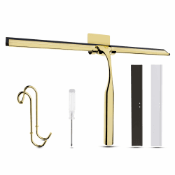 Wunset Superior-Duschabzieher-Auswahl: Mit Abziehern aus Edelstahl, Silikon und Gummi, Wasserabstreifern, Badezimmerutensilien, Abziehern für Duschkabinen (30 cm, Gold) Gold 30 cm