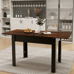 ARTETHYS Esstisch Küchentisch Ausziehbar Ausziehtisch 105/150x70, Industriestil Esszimmertisch Tisch Dining Table Holztisch für Esszimmer, Küche, Wohnzimmer, Moderner einfacher Esstisch aus Eisen