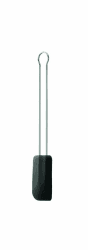 RÖSLE Teigschaber, Hochwertiger Teigspachtel als Back- und Kochhelfer, strapazierfähiges Silikon, schwarz, 20 cm, schmal, Edelstahl 18/10, -30°C bis +200°C, spülmaschinengeeignet, 20 x 2,6 x 0,6 cm 20 cm schmal Single