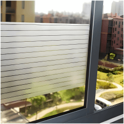 Lifetree Fensterfolie Streifen Blickdicht Sichtschutzfolie: Selbstklebend Fenster mit Statischer Haftung ohne Klebstoff Milchglasfolie Folie Anti-UV Für Zuhause Büro Statisch Folie 75x300cm Nadelstreifen 75*300CM