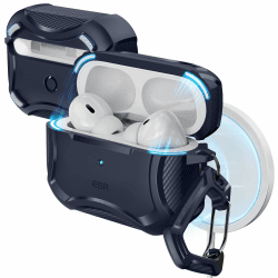 ESR für Airpods Pro 2 Hülle mit HaloLock, Cyber Armor Panzer kompatibel mit AirPods Pro (2023/2022/2019), Kompatibel mit MagSafe, starker Sturzschutz, magnetischer Deckel, Marineblau Blau AirPods Pro(2023/2022/2019)