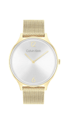 Calvin Klein Analoge Quarzuhr für Damen der Timeless Mesh 38mm Kollektion mit Edelstahl-Mesh- oder Lederarmband Gold Metal