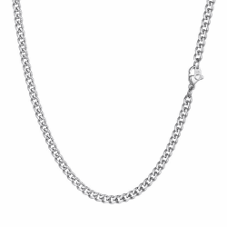 PROSTEEL Herren Halskette Klassische Panzerkette 3/6/9/12mm breit kubanische Gliederkette Herren Hip-Hop Kette Cuban Chain Necklace für Männer Jungen Edelstahl/18k vergoldet 36/46/51/55/61/66/71/76cm Silber-3mm 46.0 Zentimeter