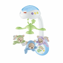 Fisher-Price 3-in-1-Traumbärchen-Mobile, Mobile für Babybett, Elektrisches Mobile mit Licht, Musikmobile, Babyerstausstattung, Babybett- und Baby-Zubehör, ab Geburt, CDN41 Traumbärchen Mobile
