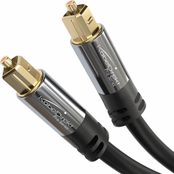 KabelDirekt – TOSLINK-Kabel, optisches Audiokabel – 2 m – Glasfaserkabel für Soundbar (TOSLINK auf TOSLINK, digitales S/PDIF-Kabel, Stereoanlage/Verstärker, Heimkino, Xbox One/PS4) Single 2m Schwarz