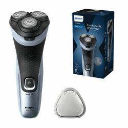 Philips Shaver Series 3000X – Elektrischer Nass- und Trockenrasierer für Männer in Himmelblau, mit SkinProtect-Technologie, ausklappbarem Bartschneider und ergonomischem Griff (Modell X3053/00) [NEU] X3053/00