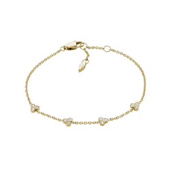 FOSSIL Sadie Damenarmband aus Edelstahl mit Karabinerverschluss Gold und Weiß