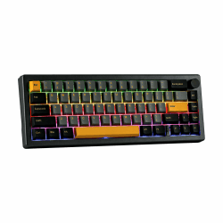 EPOMAKER EK68 65% Gasket NKRO Mechanische Tastatur, Hot Swappable Triple Mode Wired Wireless Gaming-Tastatur mit 3000mAh Akku, RGB-Hintergrundbeleuchtung für Büro/Home/Win/Mac(Budgerigar Switch) Budgerigar Switch Black Gold