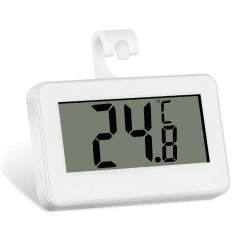 OFFCUP Kühlschrank-Thermometer, Digital Tiefkühltruhe, Digitale Wasserdichte Kühlschrank Thermometer mit LCD-Anzeige, Drei Platzierungs-Modi(Anschließen, Stehend und Magnetischer Stock)für Lnnen/Außen 1