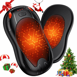FANDLISS Handwärmer Elektrisch,Taschenwärme mit 10000mAh, Zweiseitige Heizung,Magnetische 2er-Pack,USB Taschenwärmer Wiederverwendbar mit 3 Wärmestufen,Winter Geschenke für Outdoor Camping,Weihnachten 1-Schwarz