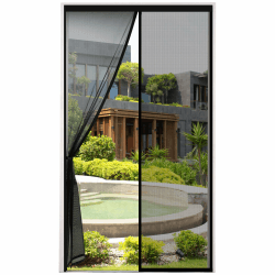 VERDICKTER Fliegengitter Tür Moskitonetz Tür Magnet Vorhang Insektenschutz für Balkontür, Kellertür und Terrassentür Kinderleichte Klebemontage Ohne Bohren, Schwarz, 120x220cm 120x220cm Schwarz