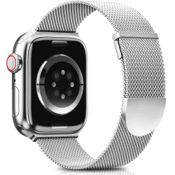 Higgs Ersatzarmband Kompatibel mit Apple Watch Armband 46mm 45mm 44mm 49mm 42mm Damen/Herren, Dual Magnetisch Einstellbar Armbänder für iWatch SE Series 10 9 8 7 6 5 4 3 2 1, Silber Edelstahl Metall Silber 44mm/45mm/46mm/49mm/42mm(Series 3 2 1)