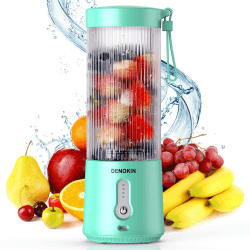 Tragbarer Mixer für Smoothies und Shakes,450ml Portable Blender Smoothie Maker USB Standmixer Mini Mixer to go für Sport,Reisen und Küche Blau