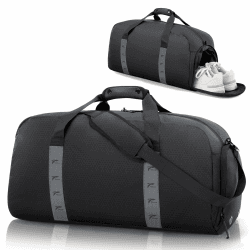 Tolaccea Sporttasche Herren mit Schuhfach Nassfach, 42L Wasserabweisend & Ultraleicht Reisetasche Trainingstasche Duffle Bag für Damen Gym Fitness Travel, Umhängetasche Handgepäck (Mittel, Schwarz)