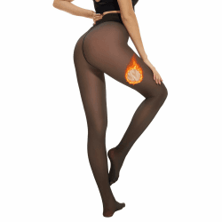 Arkim Strumpfhosen Damen Winter Superzart!, Glänzende schwarze Thermo Strumpfhose gefüttert, 1 Nahtlinie im Schritt Fake Transparente Strumpfhose Fleece Thermostrumpfhose Leggings S Schwarz Glänzend