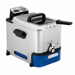 Tefal FR8040 Oleoclean Pro Inox & Design Fritteuse | 2300W | Kapazität 1,2 Kg | Herausnehmbarer Ölbehälter | Automatische Öl/Fett Filterung | Timer | Thermostat | 3.5 L | Schwarz/Edelstahl 3,5 L | 1,2 kg