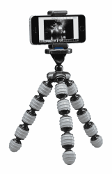 Cullmann Alpha 380 Mobile Flexibles Ministativ mit Smartphone-Halterung, grau, Tragfähigkeit 1,5 kg, 267g leicht, 380 Mobile (30 cm), 50028 Grau 380