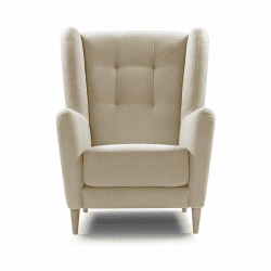 Traumnacht bequemer und moderner Ohrensessel, Polstersessel, Relaxsessel Karl mit Holzfüßen in beige, produziert nach deutschem Qualitätsstandard Beige Sessel