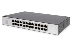 DIGITUS Netzwerk-Switch 24-Port - Fast Ethernet RJ45 Buchsen - opt. 19-Zoll Rack-Montage - 100 MBit/s - Desktop-Version 24-Port 100 Mbps