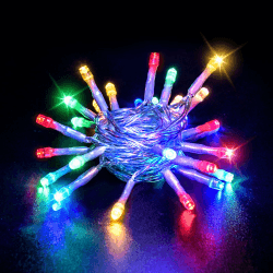 Dalugo Lichterkette Außen Batterie, 3M 30 LED Mehrfarbig Lichterkette mit 6h Timer, IP65 Wasserdicht Lichterkette Batterie Timer für Innen außen Weihnachtsdekorationen Mehrfarbig 3M