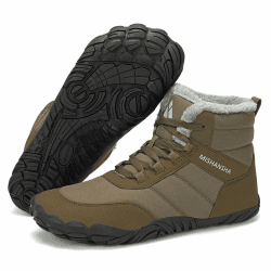 Mishansha Winter Barfußschuhe Warm Gefüttert Winterschuhe für Herren Damen Gr.36-48 38 EU Dunkelbraun
