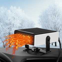 Auto Heizung, 12V 150W Tragbare Auto Lüfter Heizlüfter, 2 in 1 Heizung & Ventilator, Windschutzscheiben Entfroster Demister Zusatzheizung, Einstecken in Zigarettenanzünder Autoheizung, 360° Drehbar Weiß