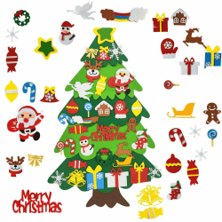 SIMEIXI Filz Weihnachtsbaum,Weihnachtsbaum Mit 32 Pcs Abnehmbaren Hängenden Ornamenten, Diy Weihnachtsbaum Dekoration Hängend Dekor,Für Kinder Weihnachten Geschenk
