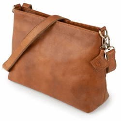 Berliner Bags Vintage Umhängetasche Marbella M, Große Schultertasche Crossbody Bag aus Leder, Handtasche für Damen - Braun Braun M
