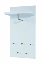 HAKU Möbel Wandgarderobe edelstahloptik, weiß, MDF, Metall - Maße: B 49 cm x H 100 cm x T 31 cm, Style: Modern Weiß-edelstahloptik