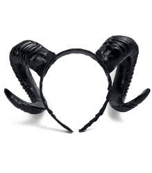 Moyubath Haarreif mit Teufelshörnern Schaf Horn Stirnband Dämon Hörner Kopfschmuck Accessoire für Halloween Karneval Kostüme Fotos Requisiten Doppelhorn